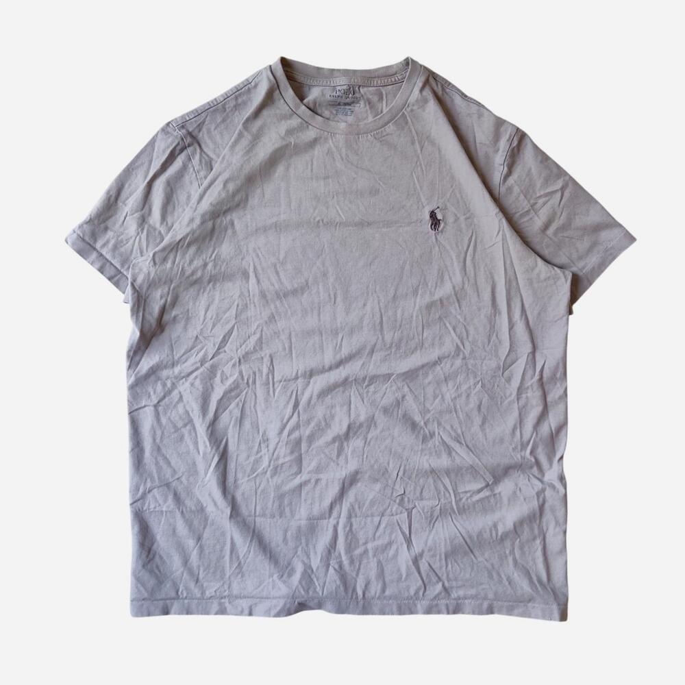 Polo Ralph Lauren gray/sand t-shirt with tan embroidered logo